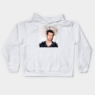 Adam Levine pop Portrait watercolour painting Kids Hoodie